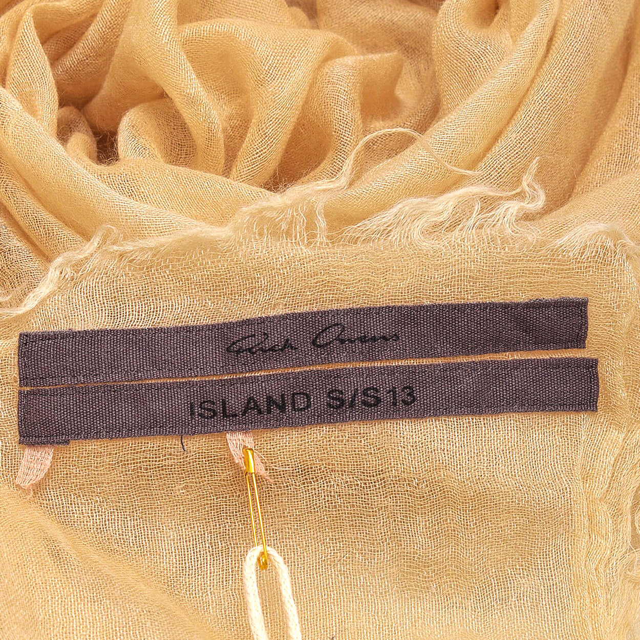 Rick Owens - Beige Cotton Raw Edge Shawl